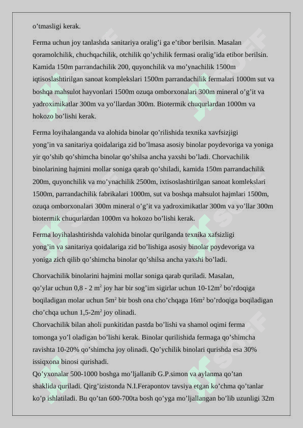 1200 bosh qorako’l qo’ylari uchun qo’yxona 6