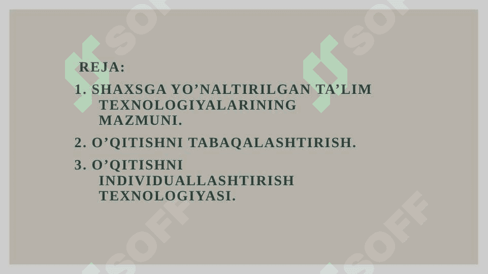 SHAXSGA YO’NALTIRILGAN TA’LIM TEXNOLOGIYALARI 2