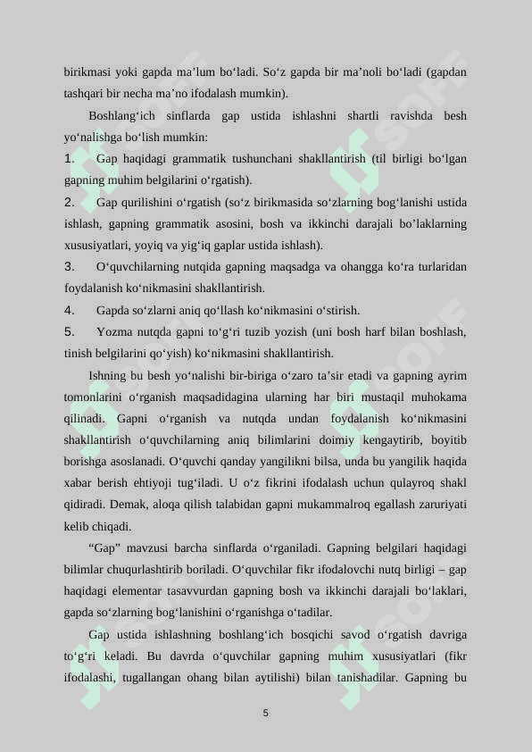 Savod o’rgatish davrida gap ustida ishlash 6