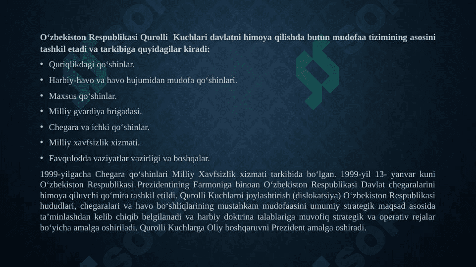 Milliy xavfsizlikni ta’minlash borasida amalga oshirilayotgan ishlar 3