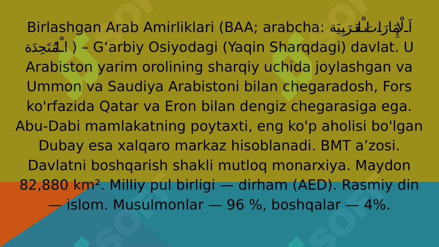 Birlashgan Arab Amirligi  UAE 6