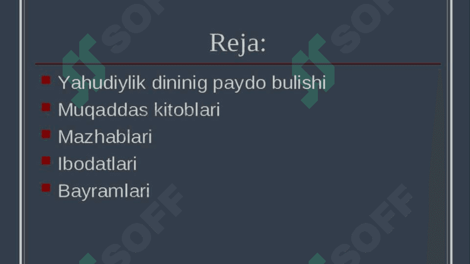 Yahudiylik taʼlimoti, anʼana va marosimlari 2