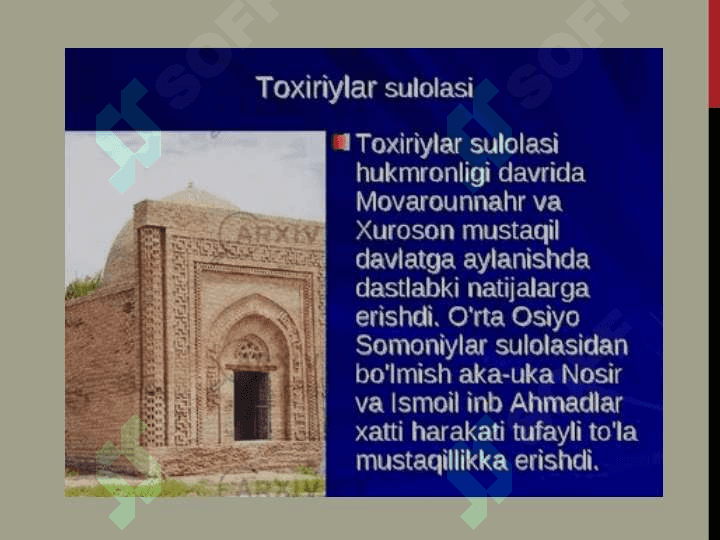 IX-XII asrlarda o‘zbek davlatchiligi: siyosiy, ijtimoiy, iqtisodiy va madaniy hayot. 5