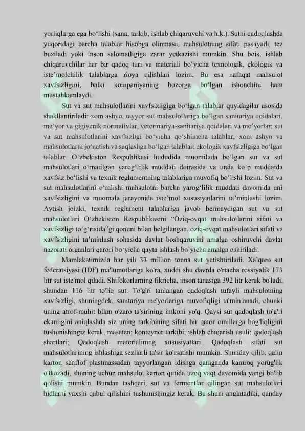 Sut va sut mahsulotlari uchun iste’mol idishlari va qadoq turlari 5