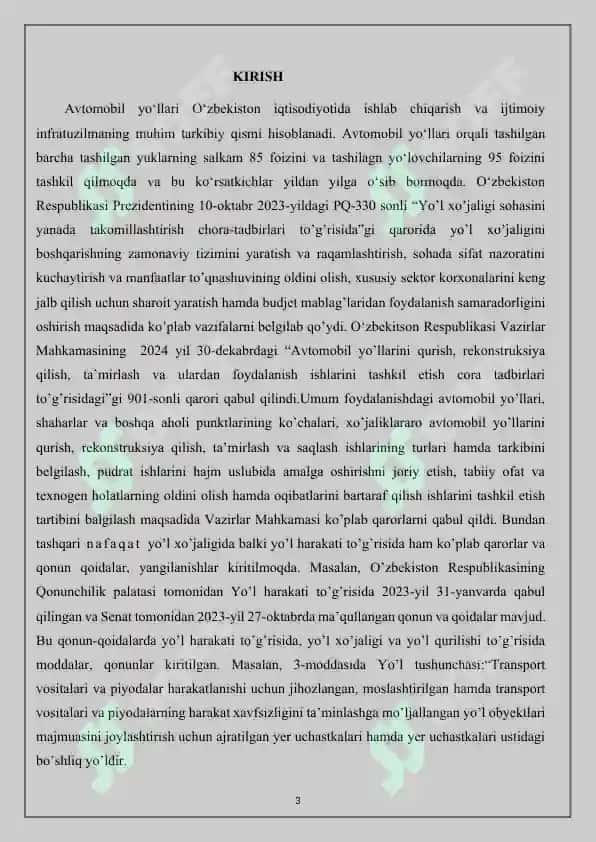 Surxandaryo viloyatidagi -  75 V 012 Sho‘rchi shahar-Jilibuloq qishlog’i-Qorliq qlshlog’i Avtomobil yo‘lining 14-19 qismini ta’mirlash texnologik jarayonlarini ishlab chiqish 3