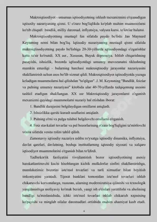 Asosiy makroiqtisodiy ko‘rsatkichlar va ularni tahlil qilish xususiyatlari kurs ishi 4