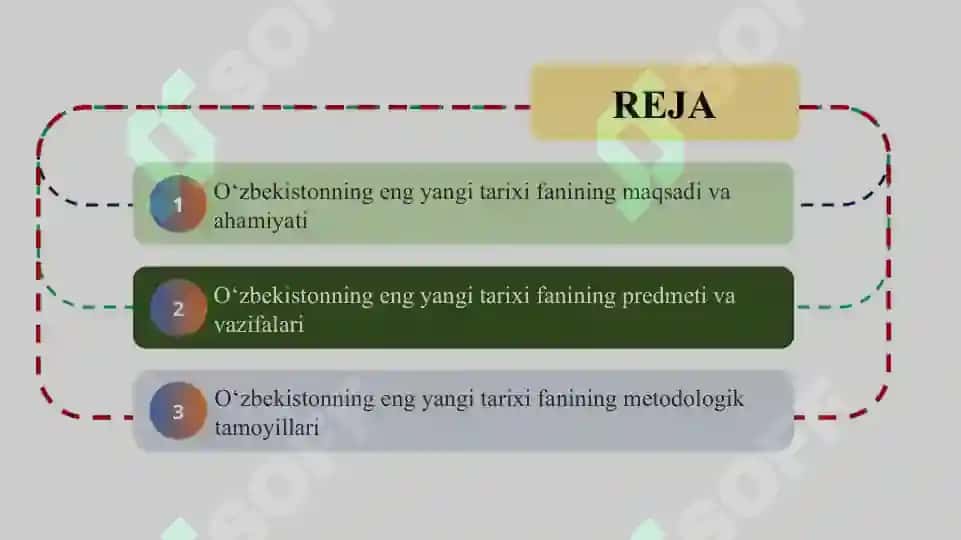 O‘zbekistonning eng yangi tarixi o‘quv fanining maqsadi, predmeti, vazifalari va metodologik tamoyillari                                 O‘zbekistonning eng yangi tarixi o‘quv fanining maqsadi, predmeti, vazifalari va metodologik tamoyillari 2