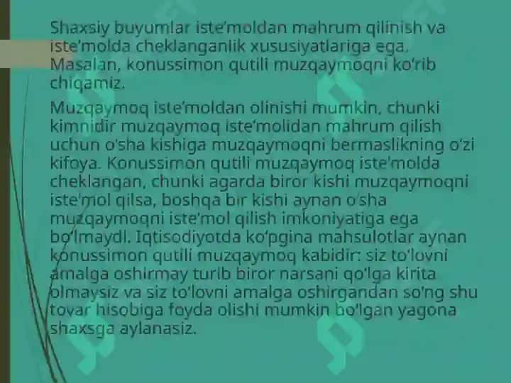 Ijtimoiy ne'matlar va umumiy resurslar 4