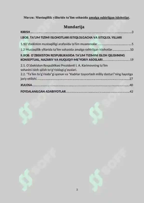 Mustaqillik yillarida ta’lim sohasida amalga oshirilgan islohotlar 2