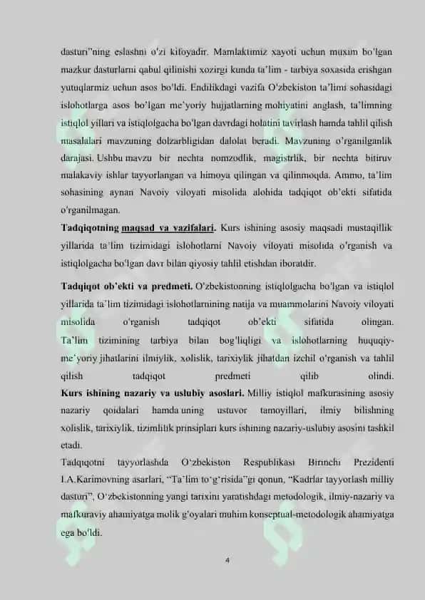 Mustaqillik yillarida ta’lim sohasida amalga oshirilgan islohotlar 4