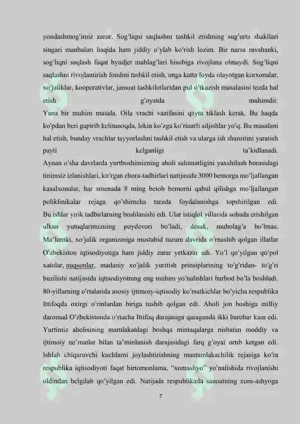 Mustaqillik yillarida ta’lim sohasida amalga oshirilgan islohotlar 7