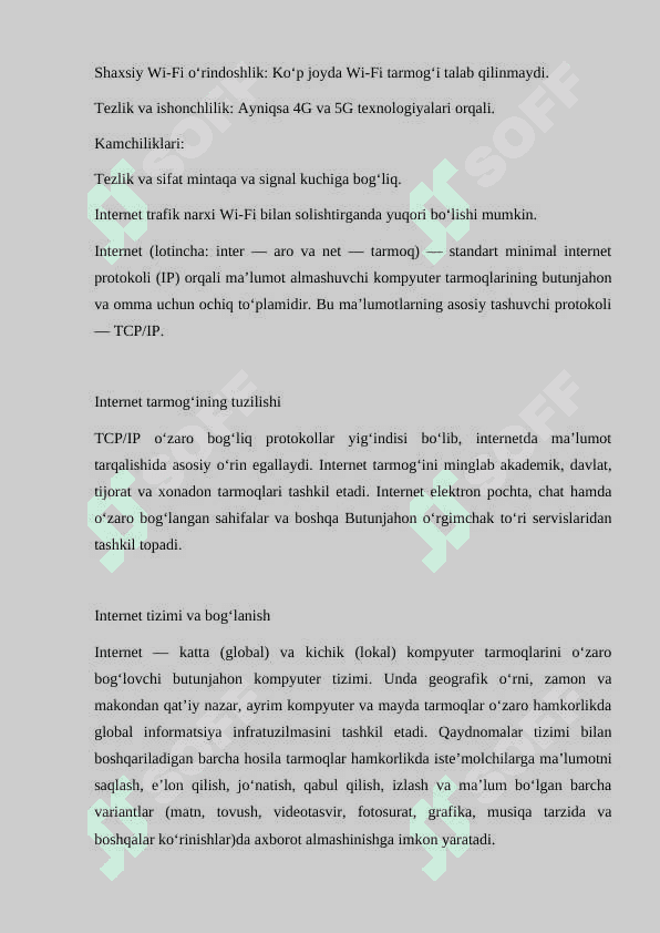 MOBIL INTERNET ALOQALARI 3