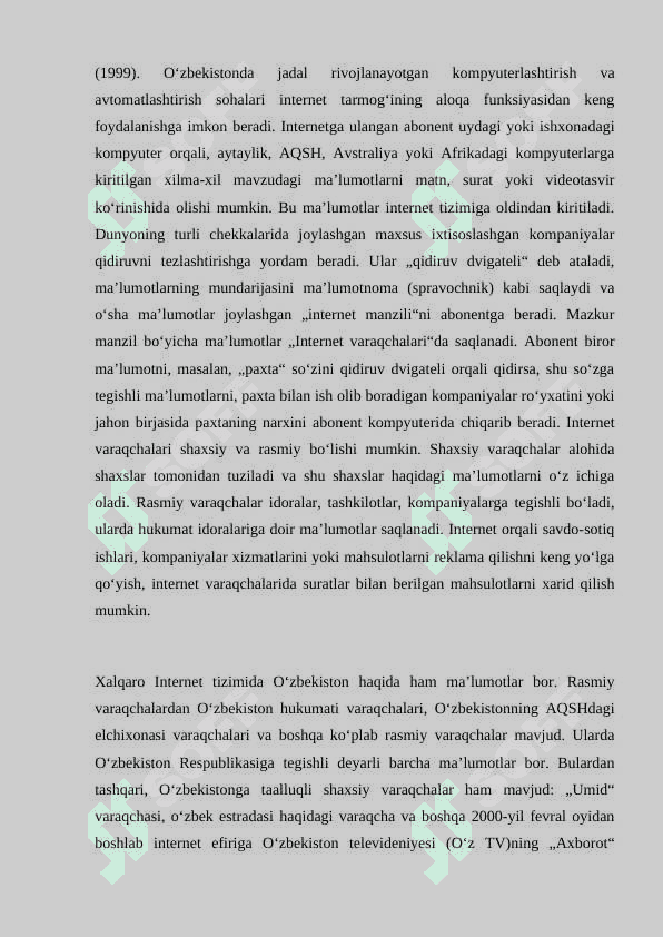 MOBIL INTERNET ALOQALARI 7