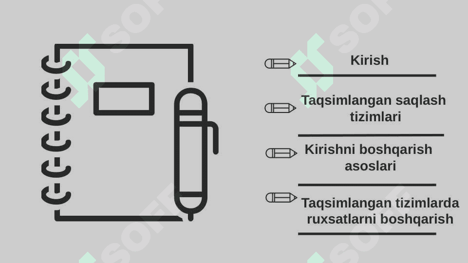 Taqsimlangan saqlash tizimlarida kirishni boshqarish 2
