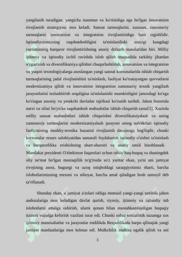 Xalqaro savdoda rivojlanayotgan davlatlarning o’rni 3