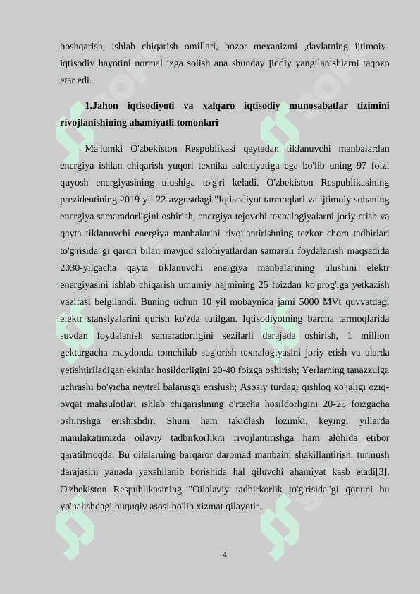 Xalqaro savdoda rivojlanayotgan davlatlarning o’rni 4