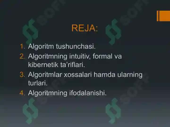 Algoritmik modellar. Algoritmning intuitiv tushunchasi va uni aniqlash zarurati 2