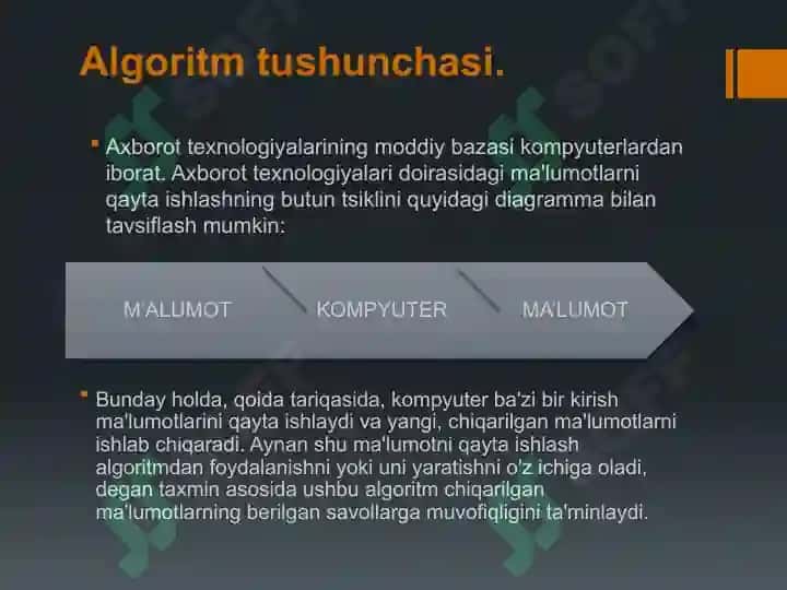 Algoritmik modellar. Algoritmning intuitiv tushunchasi va uni aniqlash zarurati 3