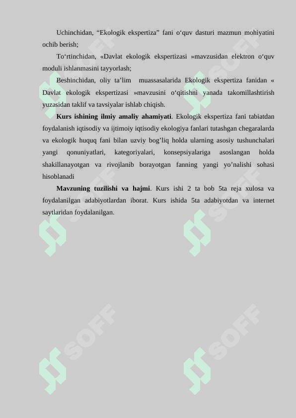 Davlat ekologik ekspertiza xizmatini tashkil etish. 3