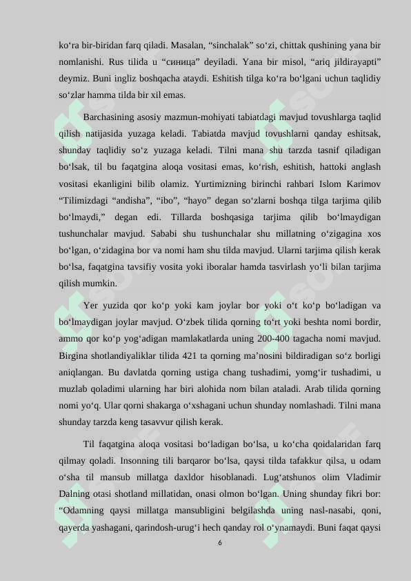Hozirgi o’zbek adabiy tili 6