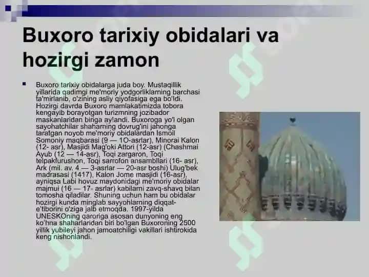 MUSTAQILLIK YILLARIDA SHARQIY BUXORONING O'RGANILISHI 3