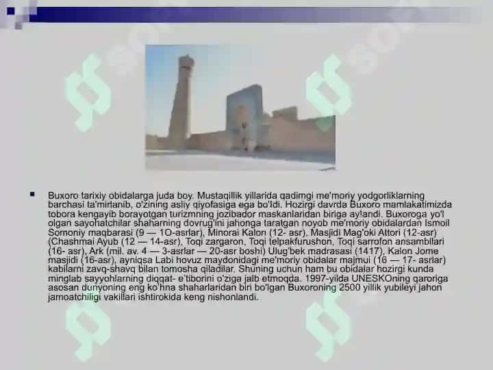 MUSTAQILLIK YILLARIDA SHARQIY BUXORONING O'RGANILISHI 4