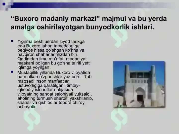 MUSTAQILLIK YILLARIDA SHARQIY BUXORONING O'RGANILISHI 5
