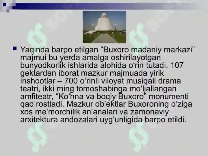 MUSTAQILLIK YILLARIDA SHARQIY BUXORONING O'RGANILISHI 6