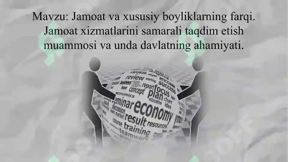 Jamoat va Xususiy Boyliklar 2