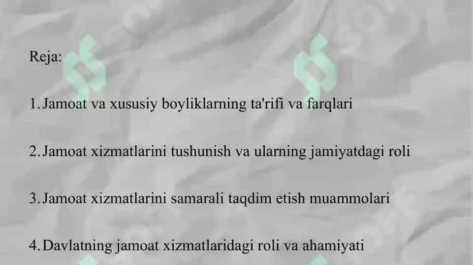 Jamoat va Xususiy Boyliklar 3