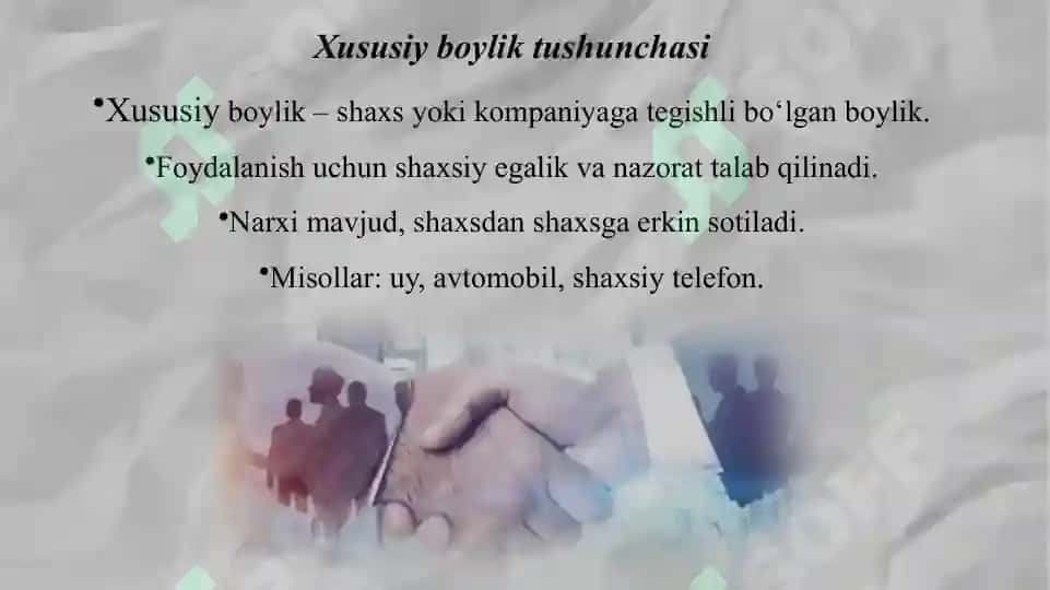 Jamoat va Xususiy Boyliklar 5