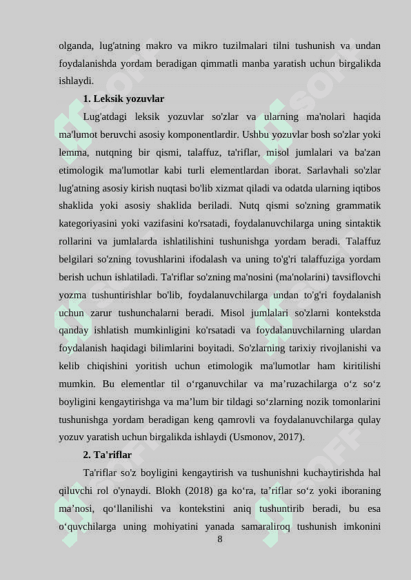O‘zbek tilining lug‘at tarkibi fraziologiya haqida ma‘lumot 8
