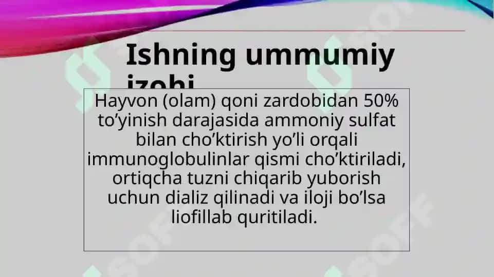 Qon zardobidan Immunoglobulinlarni ajratish. 3