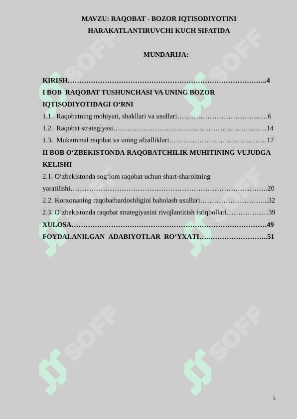 RAQOBAT - BOZOR IQTISODIYOTINI HARAKATLANTIRUVCHI KUCH SIFATIDA 3
