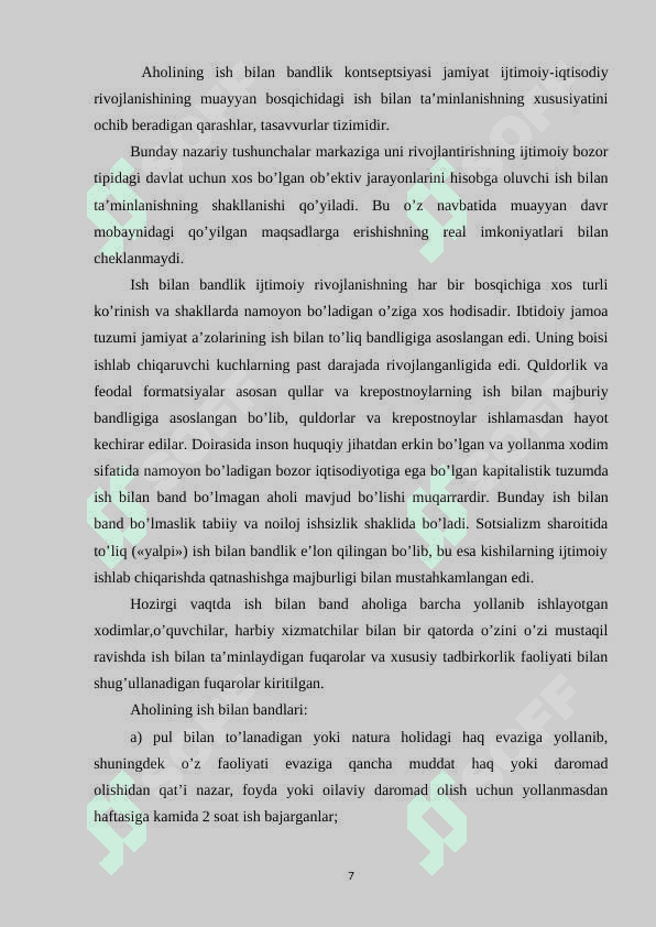 AHOLI BANDLIGI MUAMMOSINING IQTISODIY MOHIYATI 7