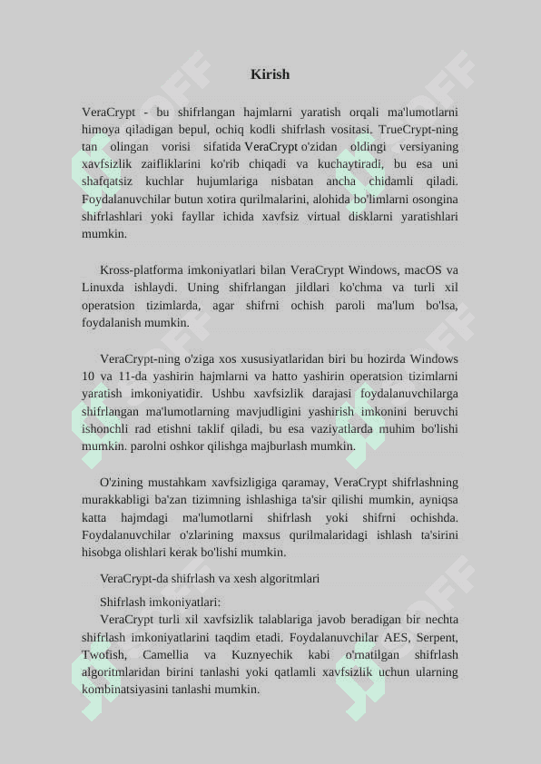 VeraCrypt dasturiy vositasi yordamida maʼlumotlarni himoyalash 2