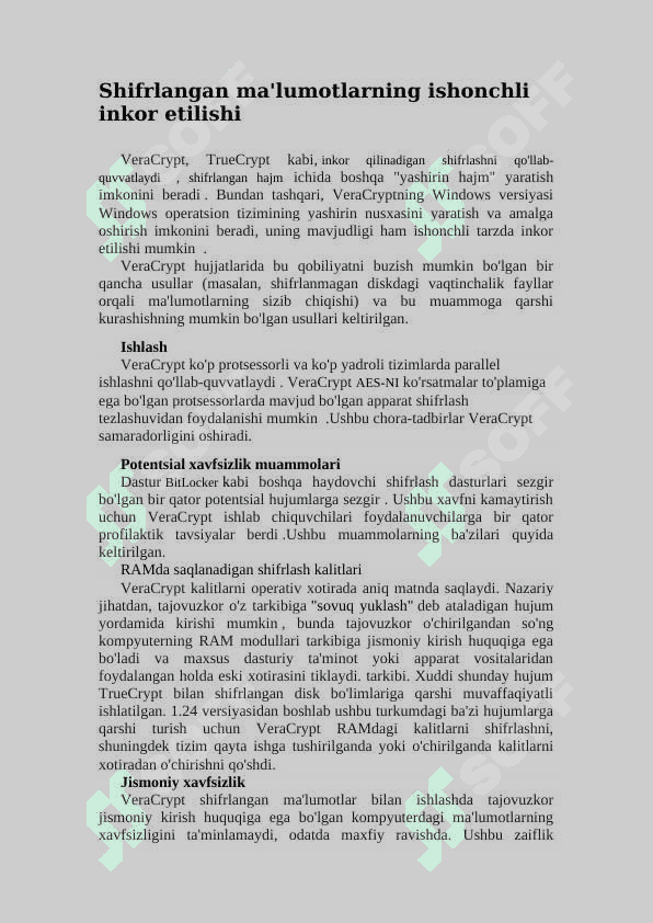 VeraCrypt dasturiy vositasi yordamida maʼlumotlarni himoyalash 6