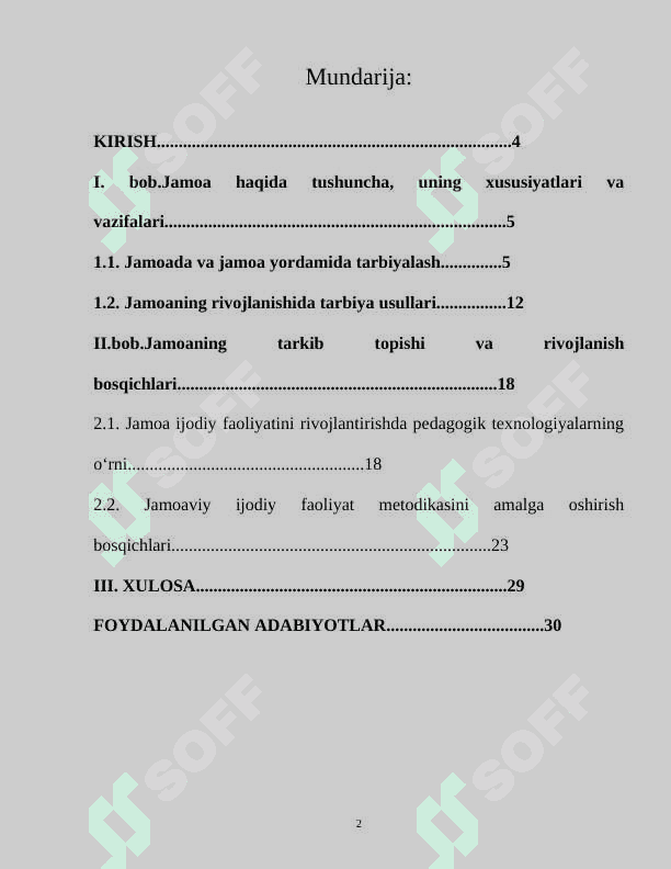 Jamoa ijodiy faoliyatini rivojlantirishda pedagogik texnologiyalarning o‘rni 2