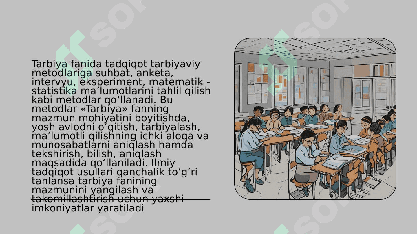 Umumta'lim maktablarida tarbiya fanini o'qitishda ilmiy tadqiqot usullaridan foydalanish 7