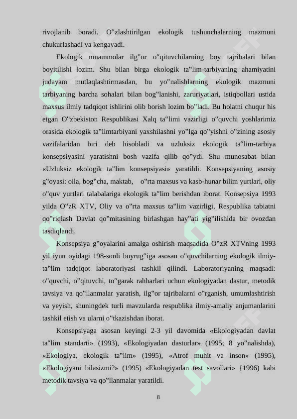 MAKTABGACHA YOSHDAGI BOLALARDA EKOLOGIK TARBIYANI SHAKLLANTIRISHDA XALQ PEDAGOGIKASINING O'RNI 8