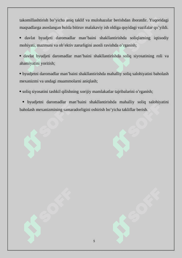 DAVLAT BUDJETINING DAROMALARI VA XARAJATLARI 5