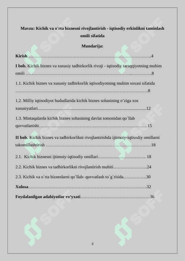 Kichik va o'rta biznesni rivojlantirish - iqtisodiy erkinlikni taminlash omili sifatida 3