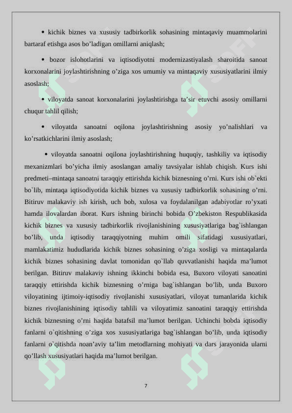 Kichik va o'rta biznesni rivojlantirish - iqtisodiy erkinlikni taminlash omili sifatida 7
