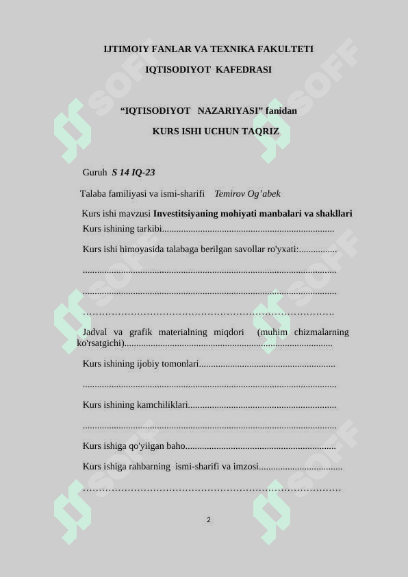 Investitsiyaning mohiyati manbalari va shakllari 2