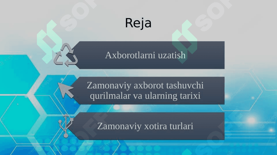 Zamonaviy axborot uzatish va saqlash vositalari 2