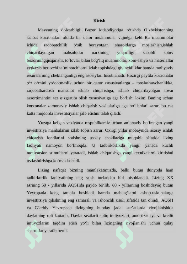 Lizing munosabatlarini tashkil etish va amalga oshirish tartibi 2
