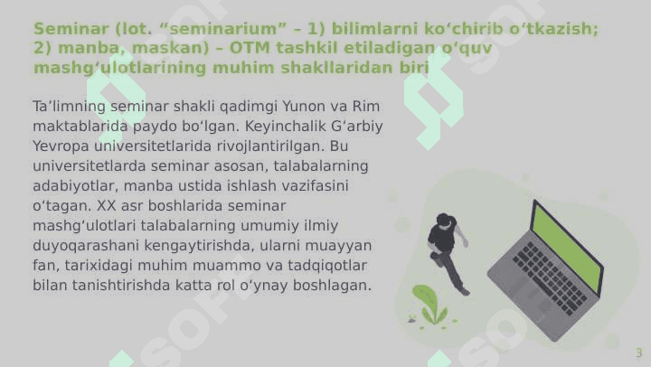 Seminar va amaliy mashg’ulotlarni o’tkazish tartibi. 3