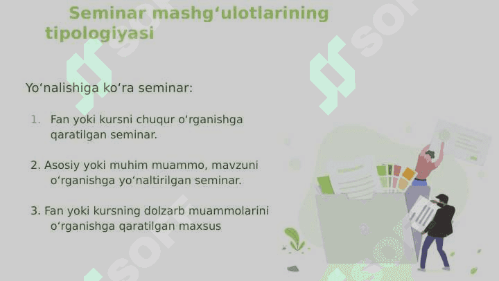 Seminar va amaliy mashg’ulotlarni o’tkazish tartibi. 5