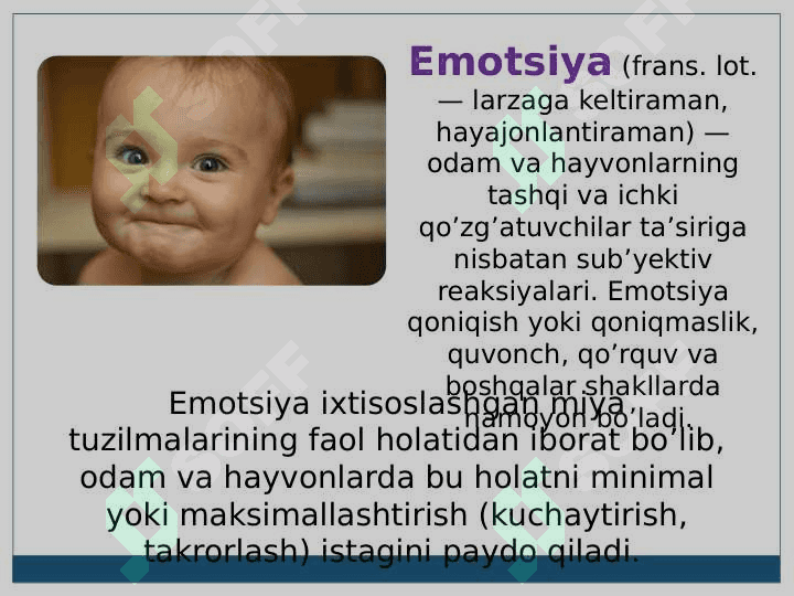 Motivatsiya, Emotsiya va Iroda 2