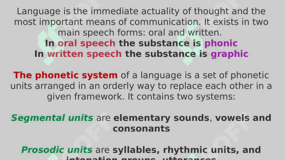 phonetic system of a language 2
